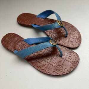 Tory Burch Blue and Brown Sandals